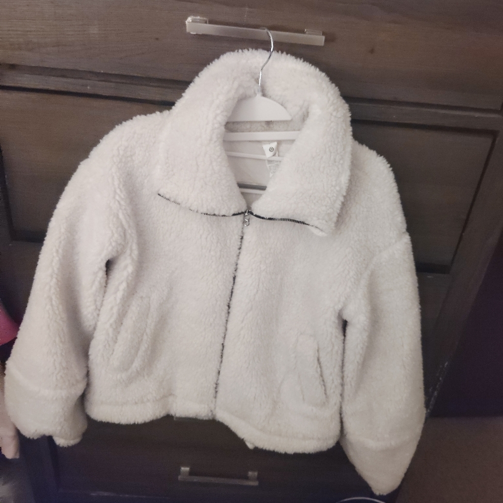LULULEMON ATHLETICA Cinchable Fleece Zip Up - Bone Size 2 - Picture 12 of 16